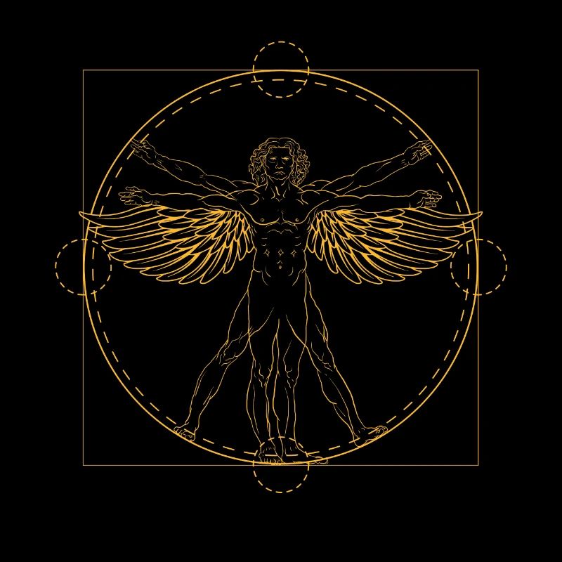 Vitruvian man wing Leonardo Da Vinci