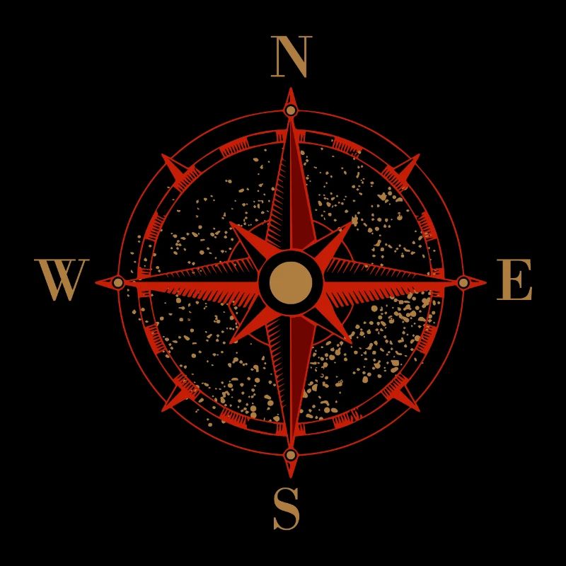 Symbol Kompass Navigation Retro Geschenkidee