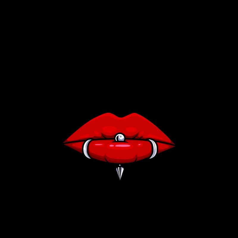 Masque piercing lèvres lèvres avec piercings