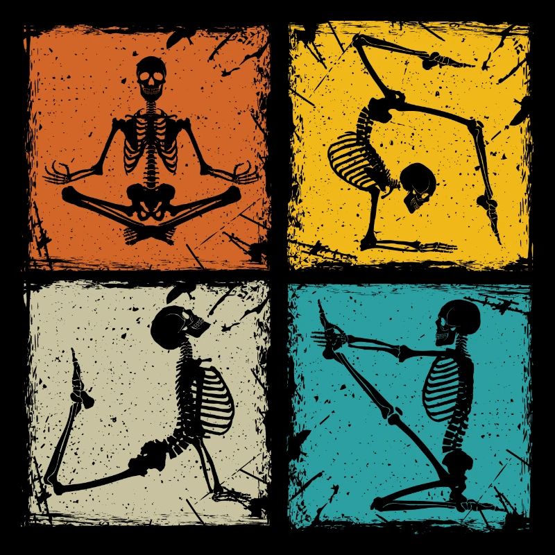 Squelette drôle pose radiologie technologue IRM