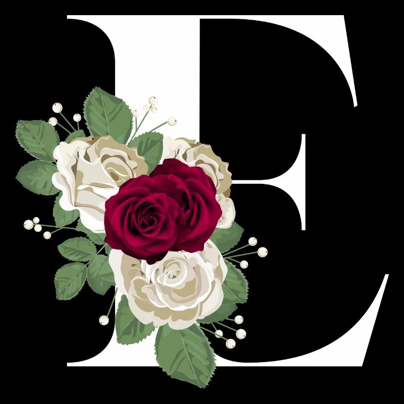 Buchstabe E geblümt
