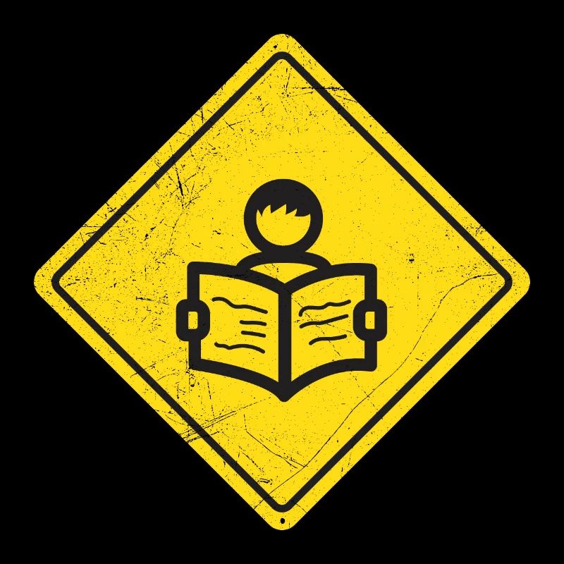 Traffic Sign Book Reader Warning Sign Idée cadeau