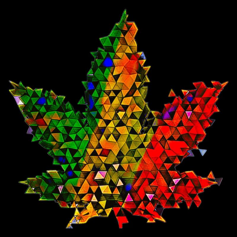 🥦 Hemp Leaf - Low Poly - Reggae Version 🥦 Weed