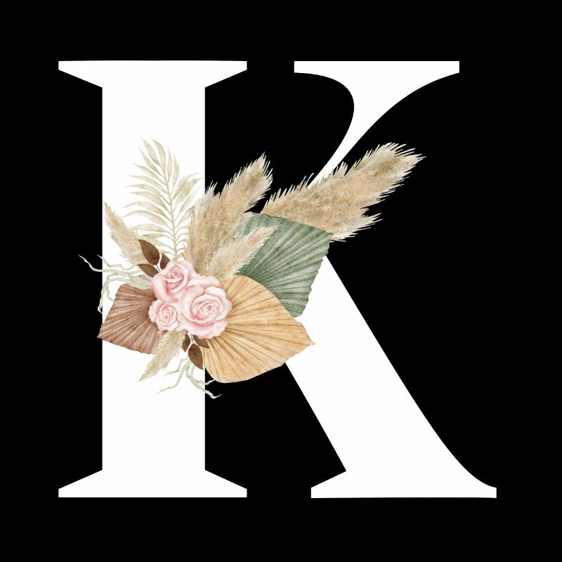 lettre K fleuris
