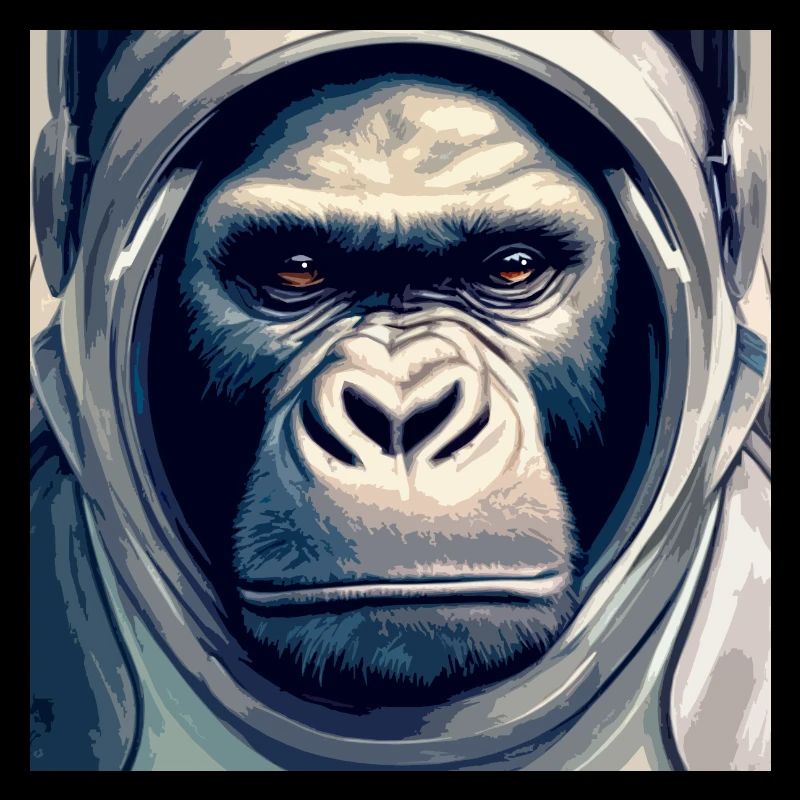 Singe astronaute, avec combinaison spatiale