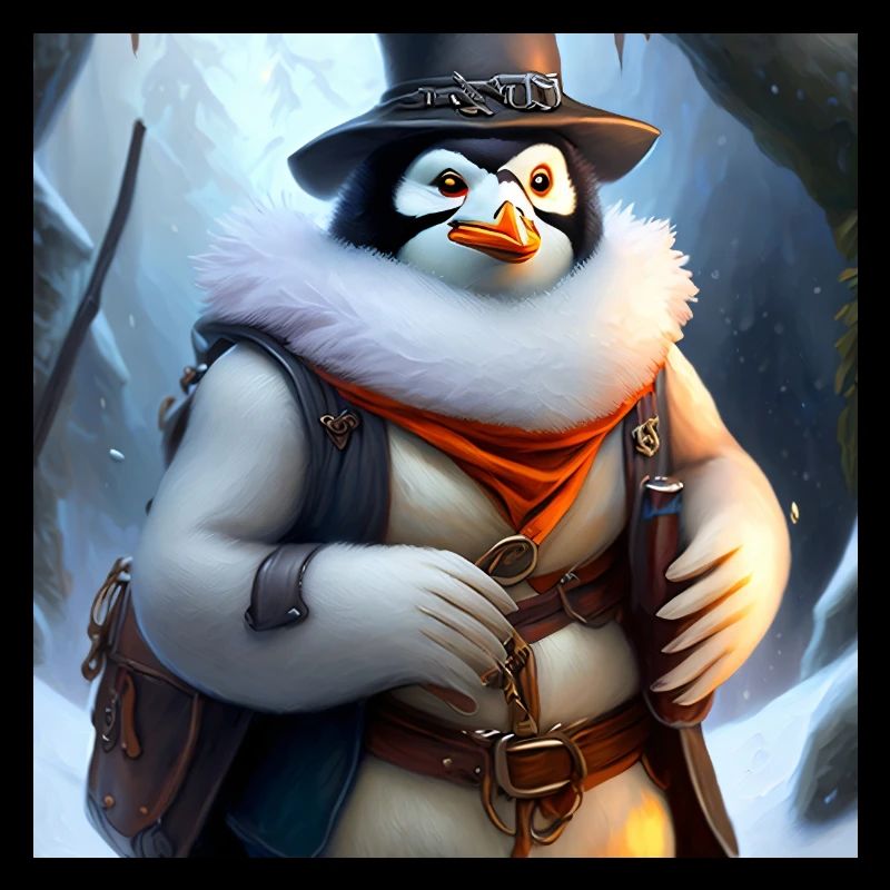 Pinguin Krieger im Winter