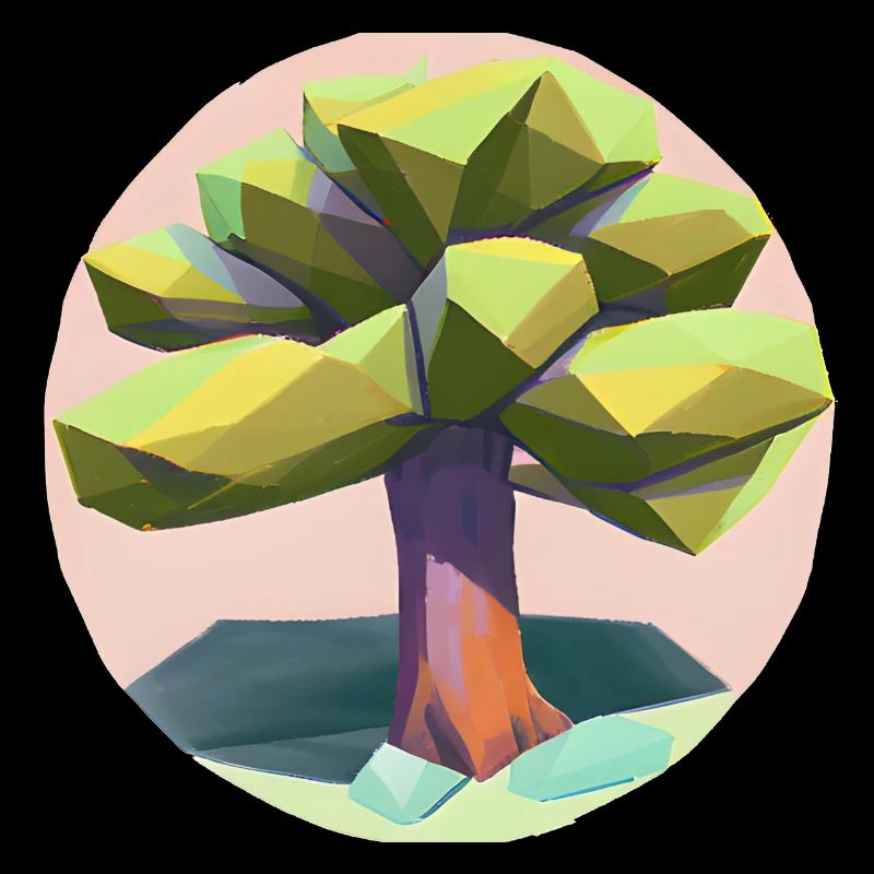 Low Poly - « Beauté singulière de l’arbre Low-Poly »