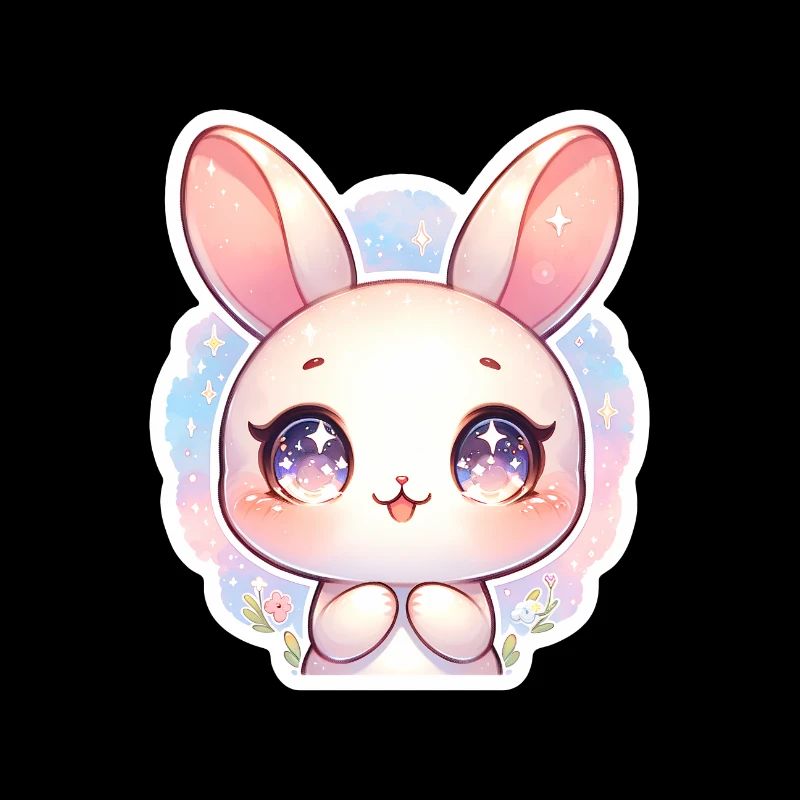 Lapin de Pâques mignon avec de grands yeux violets