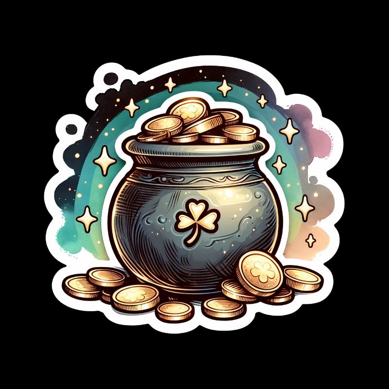 St. Patrick's Day Sparkly Gold Cauldron