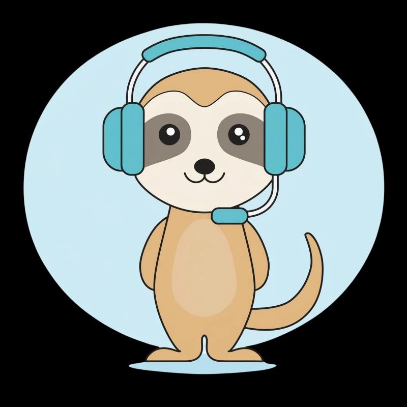 Erdmännchen mit Headset