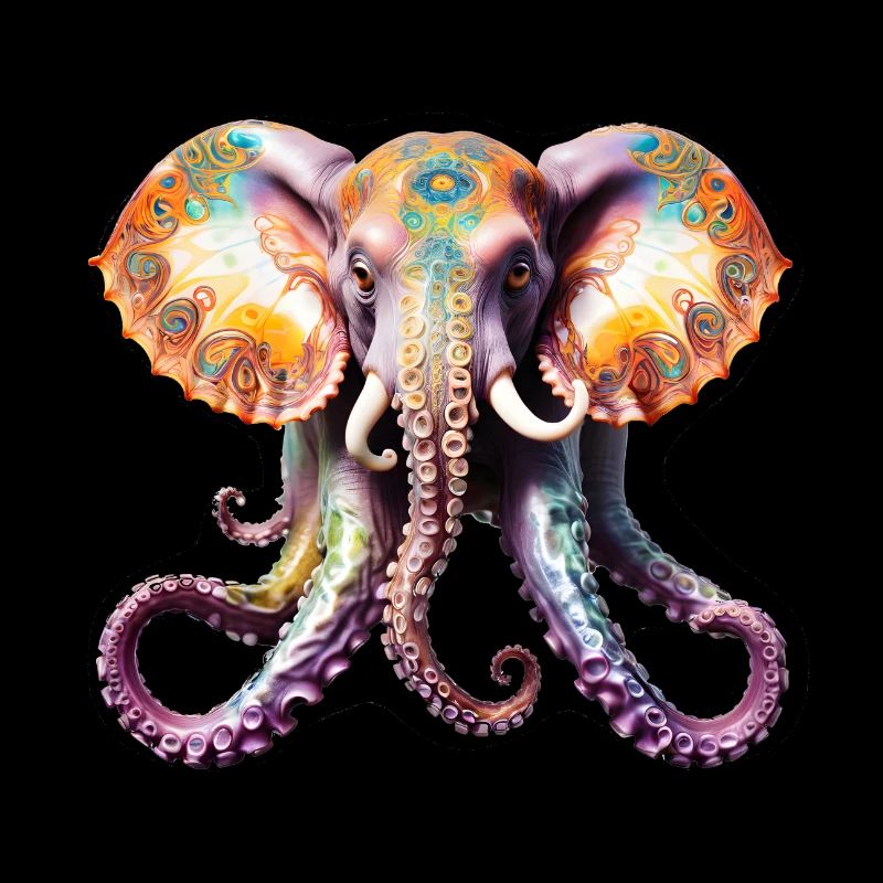 Psychedelic Goa Elephant Octopus