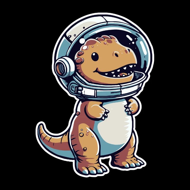 Drôle Astronaute Dino De L’espace