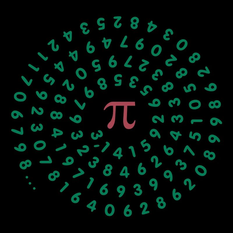 Circle constant pi (narrow spiral, 2c)