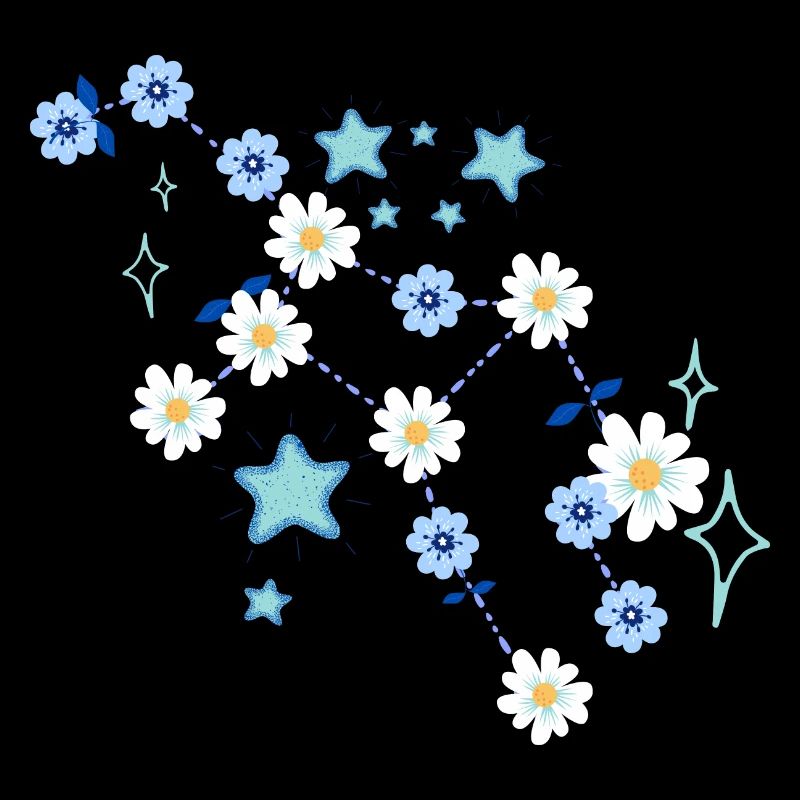 Constellation de fleurs bleu