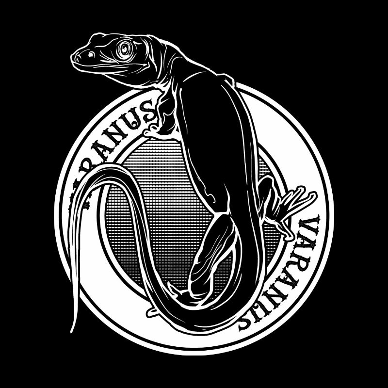 Monitor Lizard Tattoo Style Reptile Keeper Varanus
