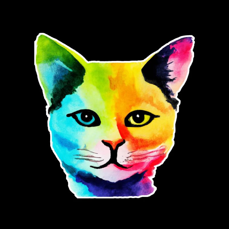 Rainbow Cat Face