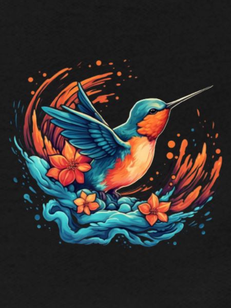Oiseau explosion de fleurs