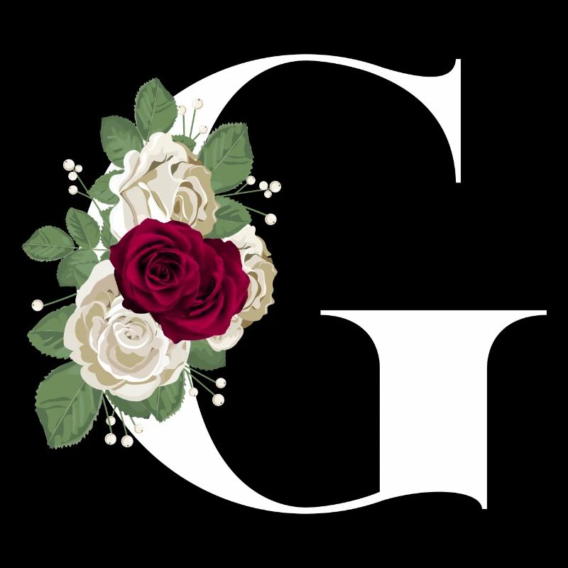 letter G flowered (White)