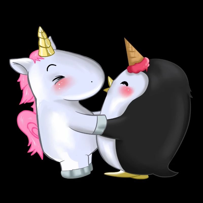 Einhorn Einhörner Pinguin Pink Freunde Geschenk