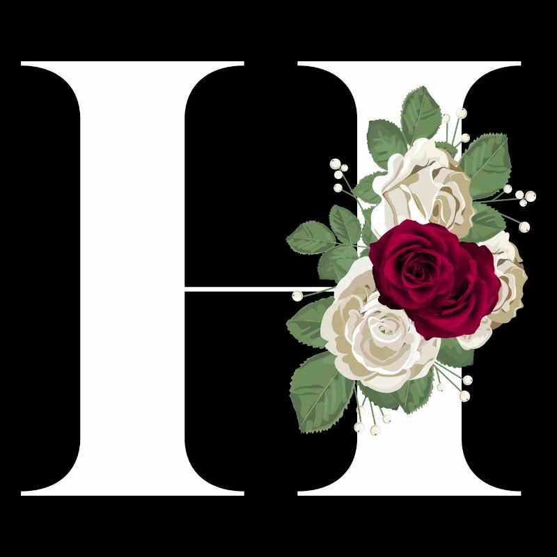lettre H fleuris
