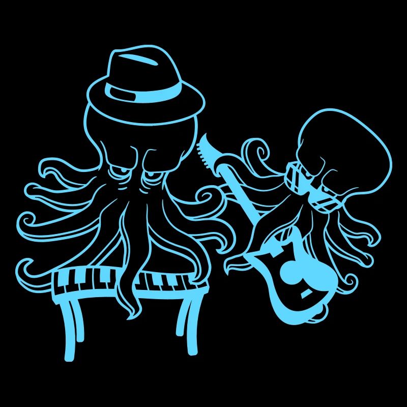 2 Octopus Guitar Keyboard Octopus Squid Team
