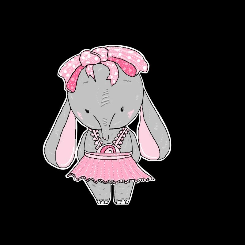 Éléphant, doux, dessin animé