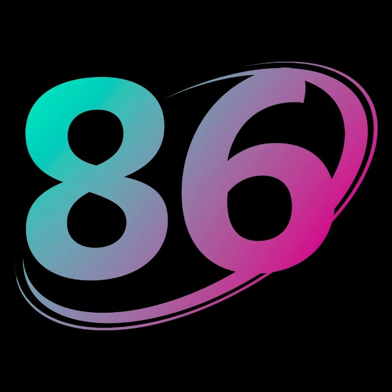 Numéro 86 multicolore