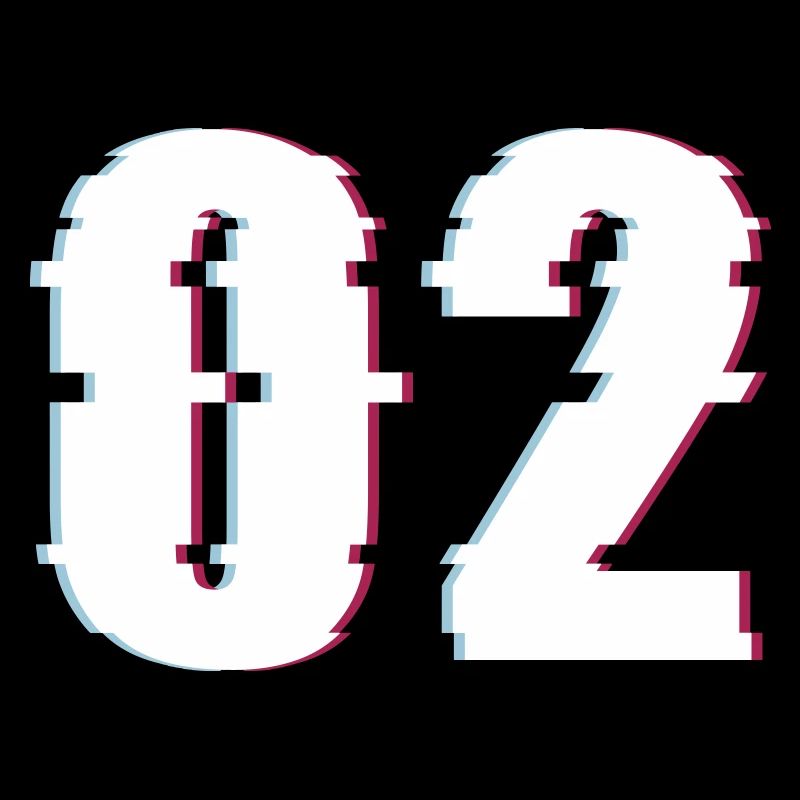 Zwei 2 Two 02 Zahl Effekt Verzerrt Nummer