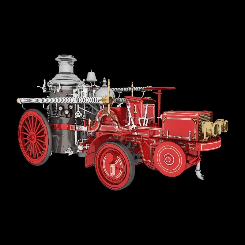 Retro fire engine, fire department