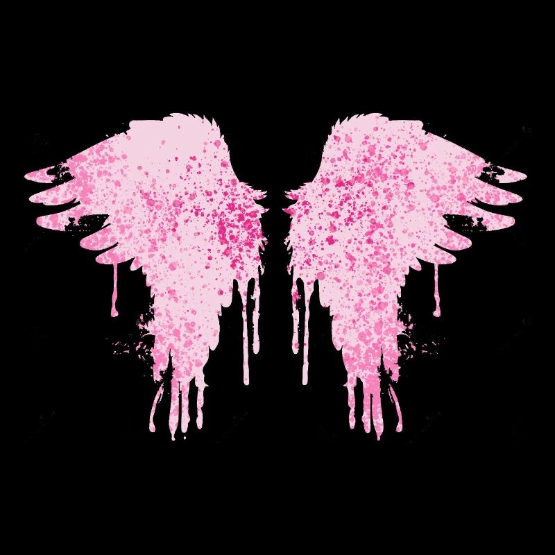 ailes d’ange, rose, ailes colorées, graffiti
