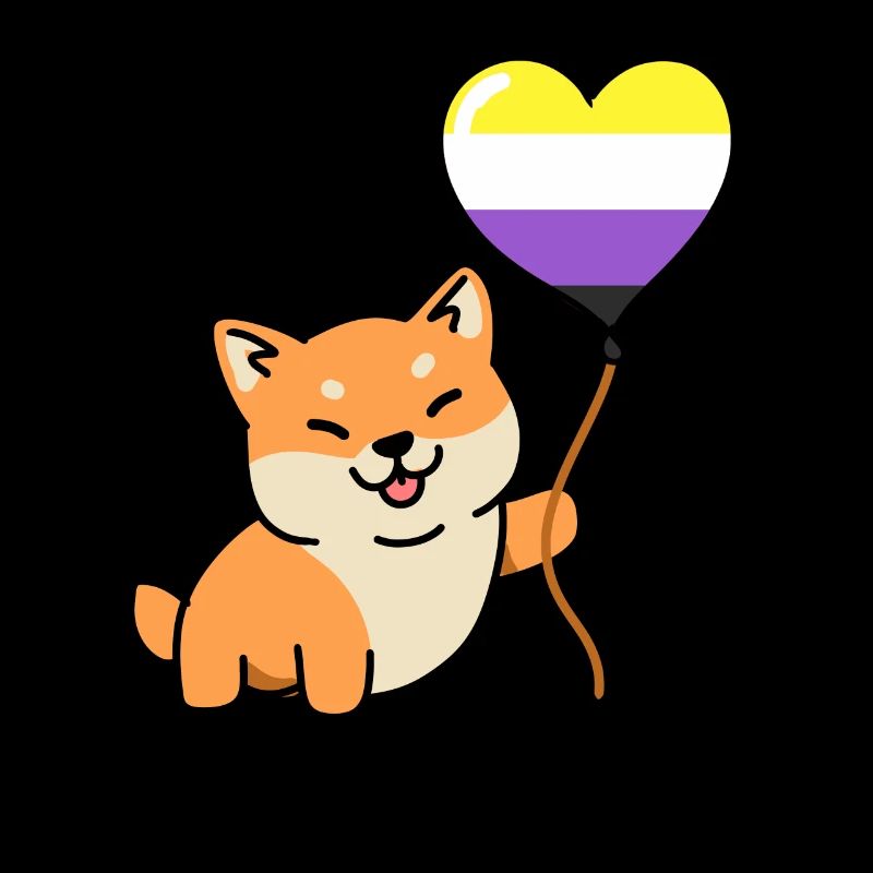 Shiba Inu Nonbinary Pride Ballon Nonbinary Pride