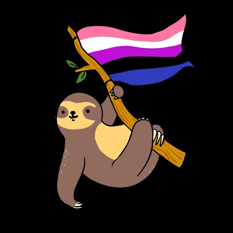 Genderfluid Pride Sloth Genderfluid Pride