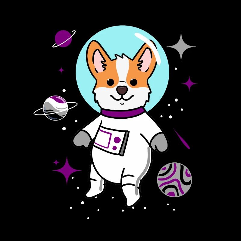 Corgi asexué dans Space Ace Pride