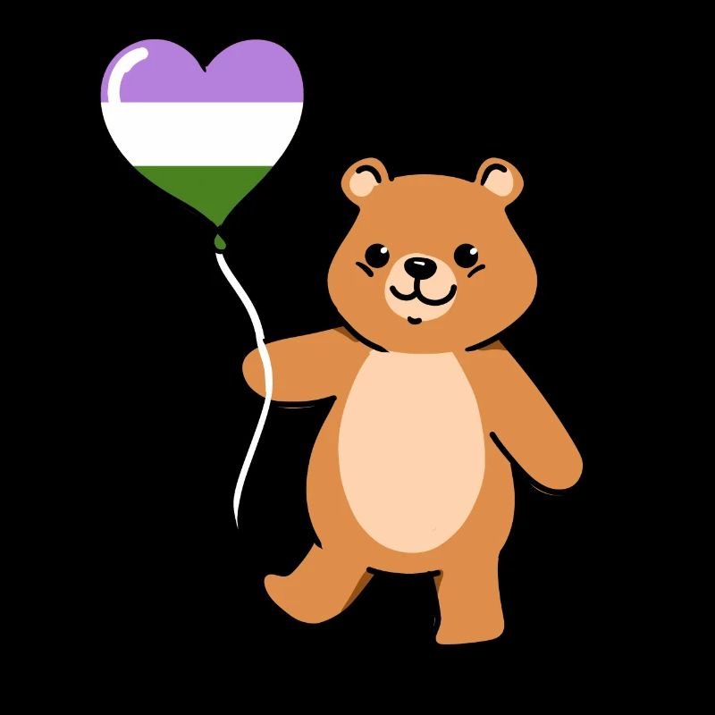 Teddybär Ballon Genderqueer Pride