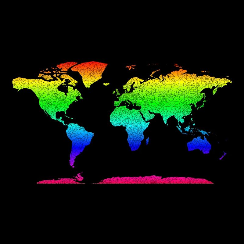 Regenbogen Weltkarte Tshirt One Planet Erde