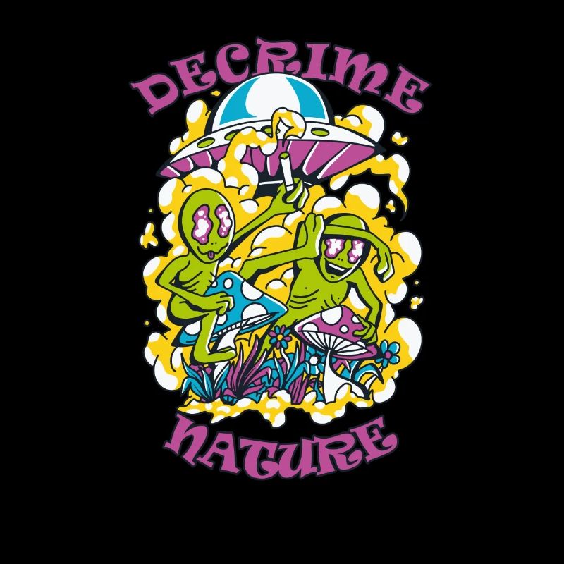 Décrime Nature Champignon Magique Coloré Aliens