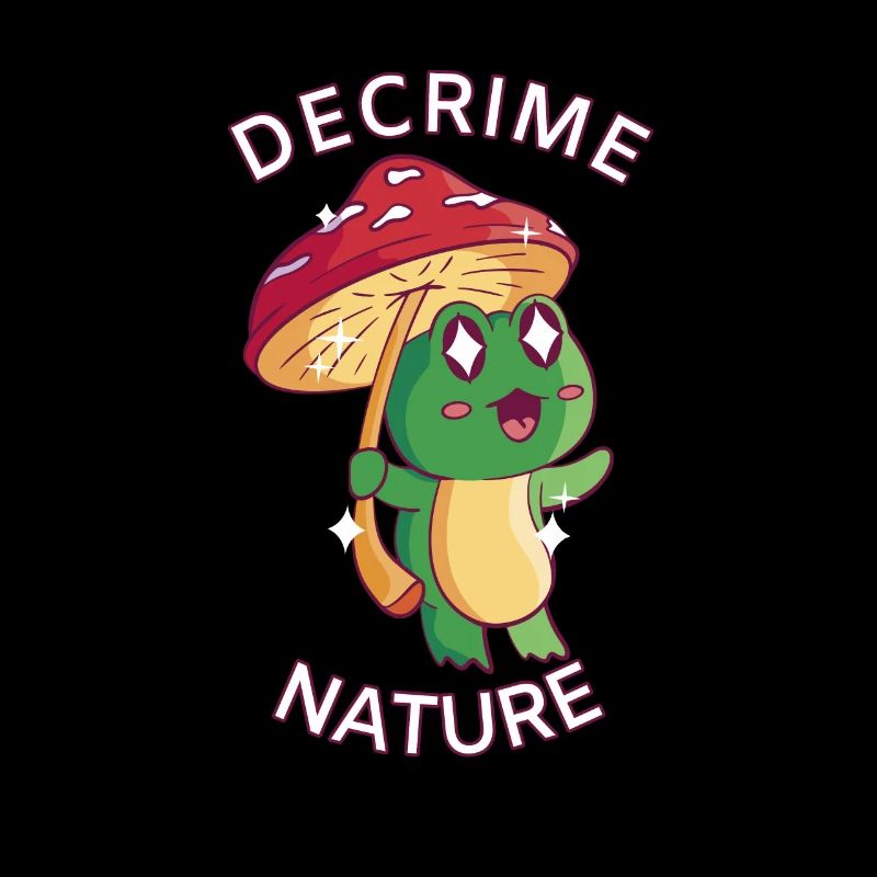 Decrime Nature Grenouille champignon colorée