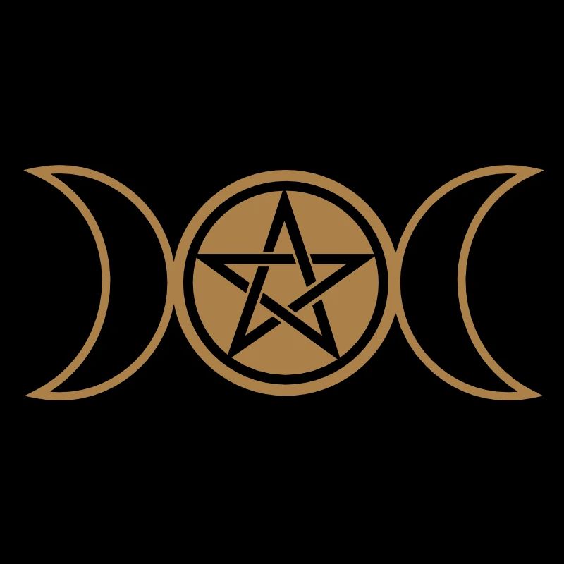 Pentacle /Pentagram - Wicca triple moon / Amulet