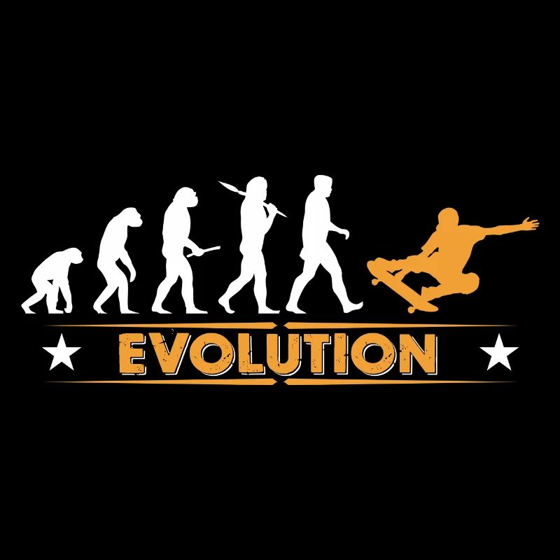 Skateboard Evolution - orange/weiss