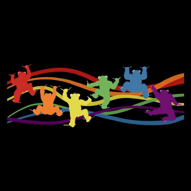 kletternde Bären in Regenbogenfarben, Pride Outfit