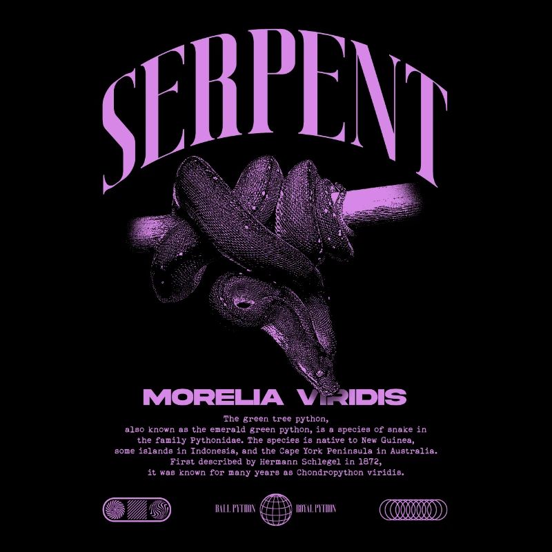 Grüner Baum Python Modern Reptile Keeper Streetwear