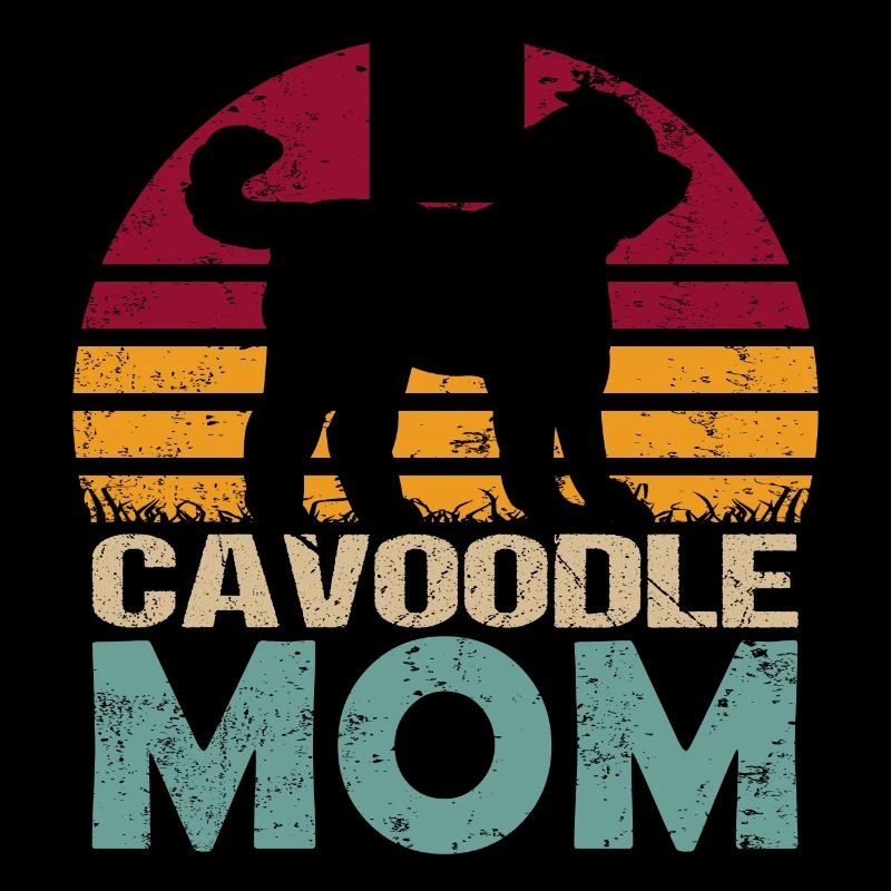 Cavoodle Cavapoo Hund Mix Mom Mama Vintage