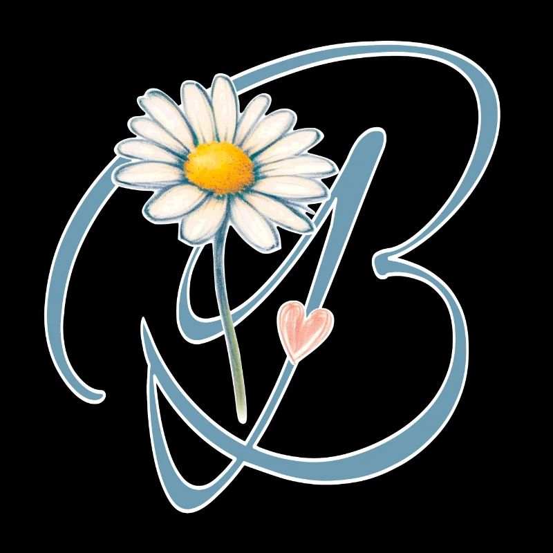 Buchstabe B Gänseblümchen Herz