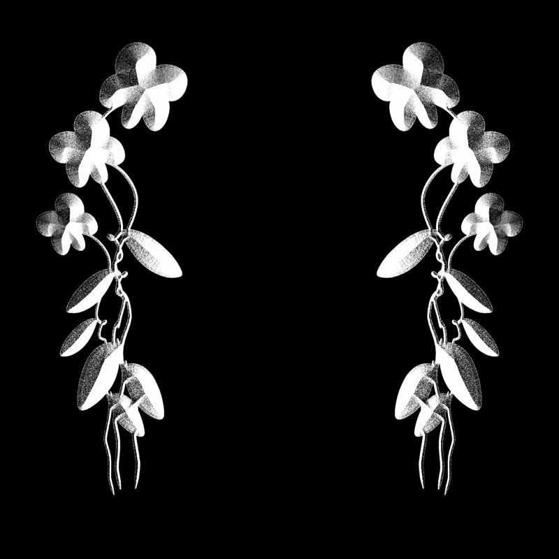 graue blumen blüten muster silber parallel