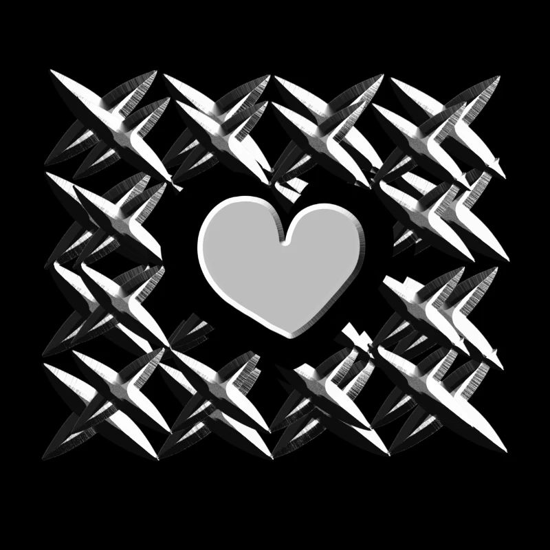 grey heart pattern