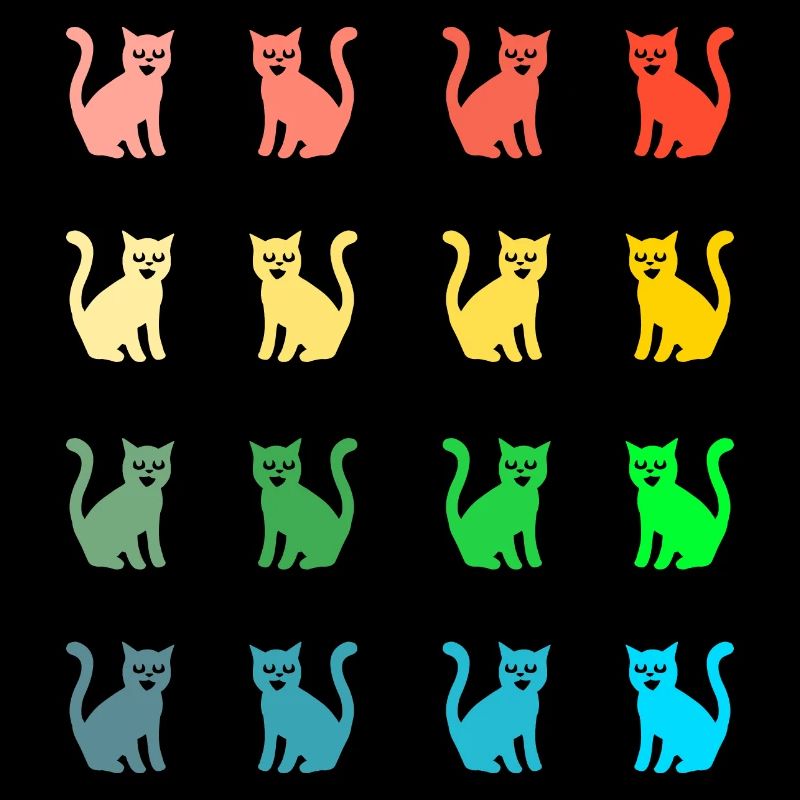 Bunte Katzen lustiges Katzenmuster mit Kittys
