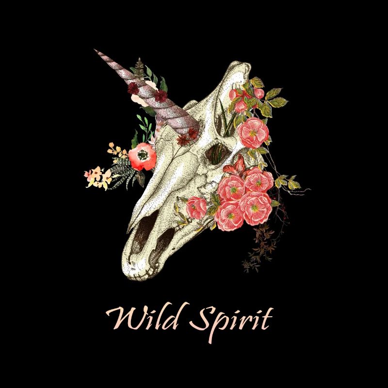 Einhorn Schädel Blumen