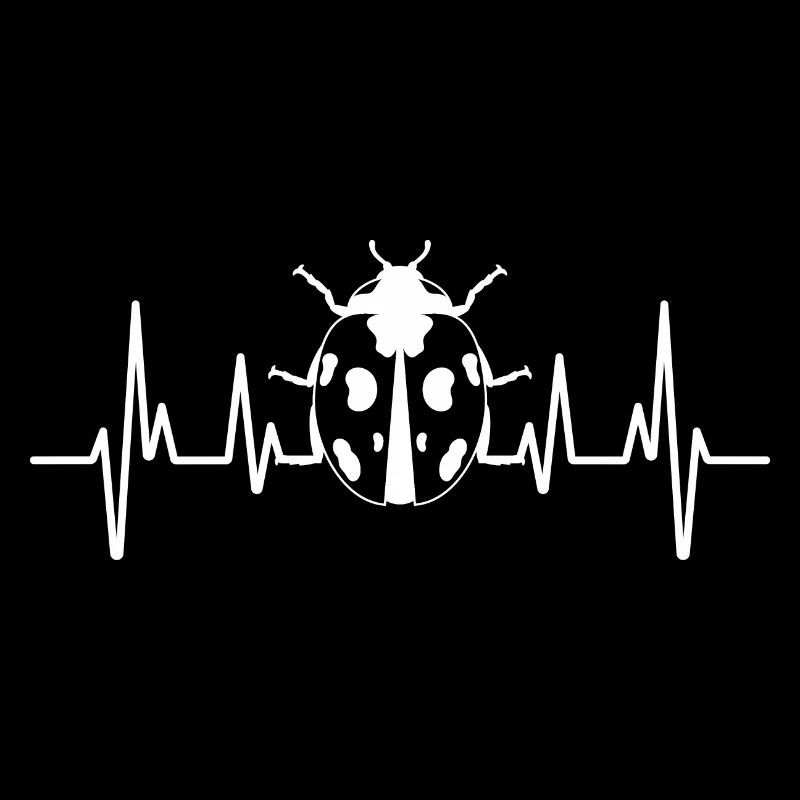 Ladybug ECG Pulse Animal Lovers Coccinelles