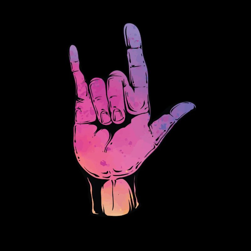 Rock On Cool Hand Sign Rocker Konzert Geschenk
