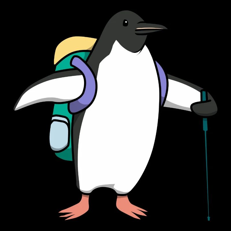 Nette Pinguine Wanderer Adventure Mountains